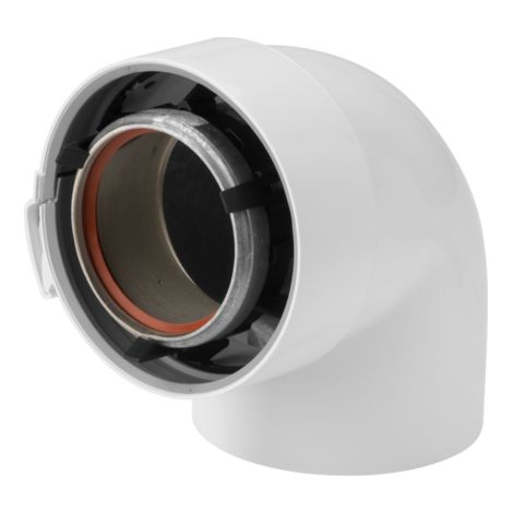 Codo 90° ALU/PVC blanco UBBINK 227233 - UBBINK : 227233 (1/2)