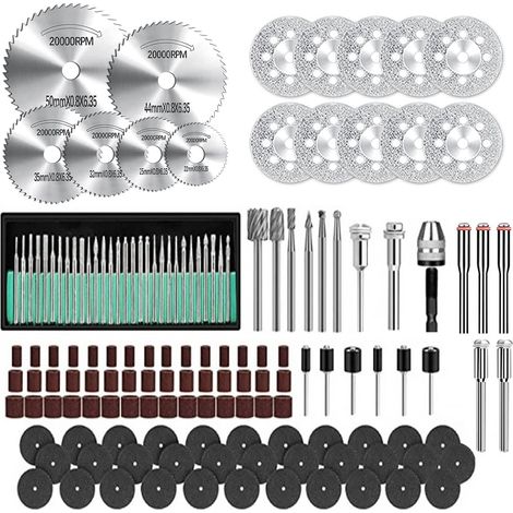 Ensemble d'accessoires pour outils rotatifs de 147 pièces : outils professionnels de meulage, de découpe et de polissage  outils multifonctionnels de micro-polissage, de meulage et de perçage (1/5)