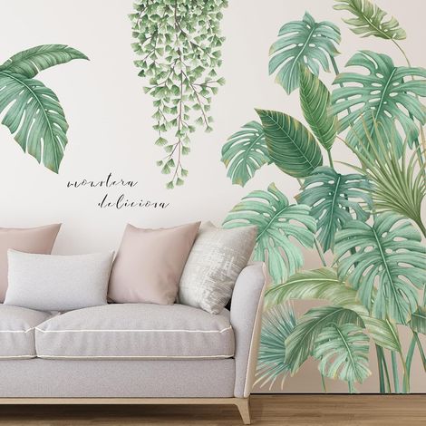 Autocollant Mural Stickers Plantes Papier Peint Feuillage Décoration (1/5)