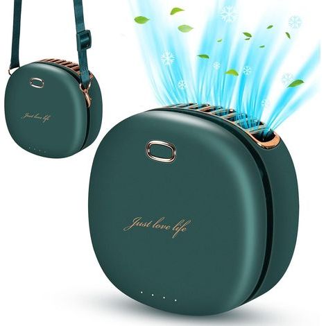 Mini ventilatore portatile, ventilatore da collo con cavo regolabile, ventilatore personale ricaricabile tramite USB con 3 livelli di ventilazione per uso interno ed esterno (grigio scuro) (1/5)