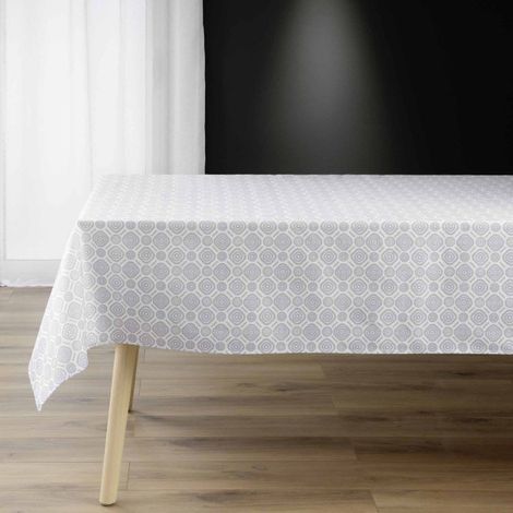 Nappe Infroissable Imprimée "Callis" 140x240cm Gris (1/4)