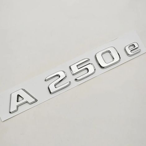 (A250e Chrome) - NOUVEAU Logo 3D ABS pour voiture A250e, autocollant emblème de coffre arrière, compatible avec Mercedes Benz A250e W177, accessoires de marquage arrière (1/5)
