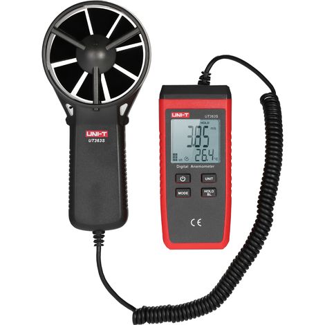 Anémomètre portable UNI-T UT363S avec écran LCD, mesure vitesse du vent et température, testeur de débit d'air compact (1/4)