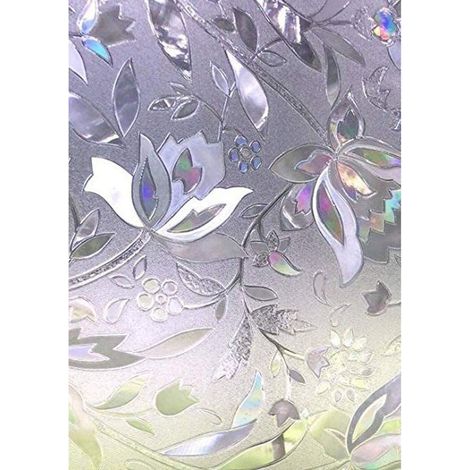 Film pour Fenêtre Film Electrostatique Protége Intimité Anti-UV Décoratif Film Vitre Anti Regard Occultant avec Motif Tulipes Fleurs pour Verre et Vitrage 44.5 cm × 200 cm NPTERBL (1/5)