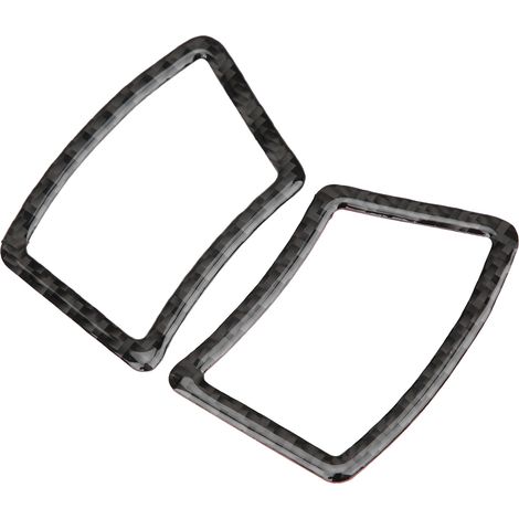 2 Stück Armaturenbrett-Lüftungsgitter-Zierleisten aus weicher Kohlefaser, passend für 5er BMW E60/E61 (2004–2010) (1/5)