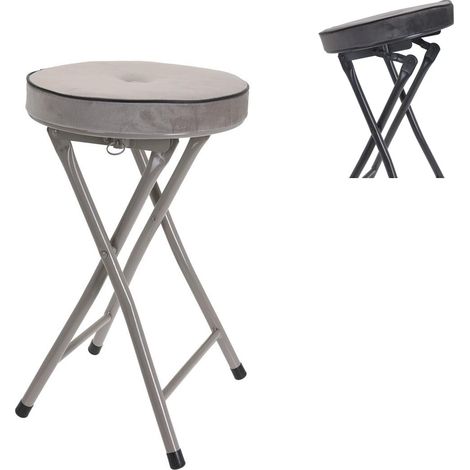 Küchen Klapphocker H49cm mit Samtpolster-YK1200800-Beige-var