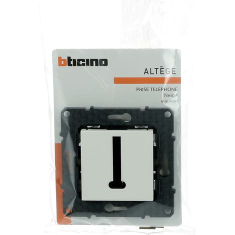 Bticino - Prise téléphone 8 contacts en T Altège - Finition Neige