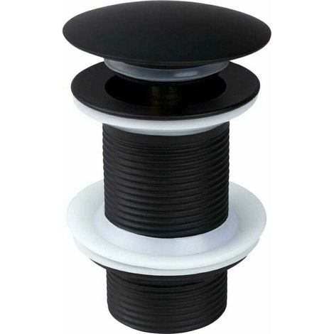 Bonde de Lavabo sans Trop Plein Universelle,Bonde de Lavabo Pop Up, Bonde Clic Clac,Bonde Pop Up, Noir (1/4)