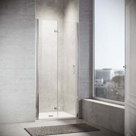 SONNI Duschtüren bad Falttür Nischentür 180°Schwingtür Duschabtrennung Dusche Nano Glas ESG 80x195cm