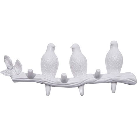 Patère Résine Oiseau - Décor Mural Porte-Manteau - Pour Entrée Salle de Bain Chambre - Lot de 1 (1/5)