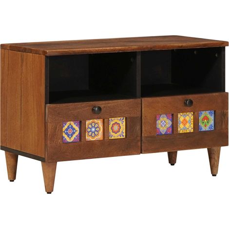 Coffee Table with Drawer Brown 80 x 54 x 40 cm Solid Mango Wood vidaXL