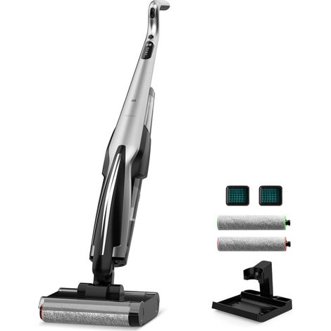 Aspirateur Balai sans Fil Humide et Sec, 150W avec Auto-Nettoyage et Désinfection, Optimal pour Sols Durs et Animaux, Gris Sidéral (1/5)
