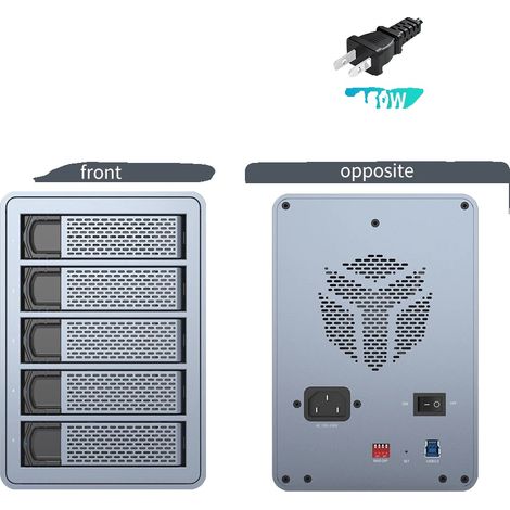 Box per hard disk, supporto RAID, trasferimento dati ad alta velocità, 5 alloggiamenti - FS5RU3 (1/2)
