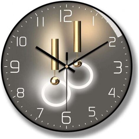Horloge Murale Ronde 30 cm Noir Numérique à Quartz pour Salon Chambre Bureau