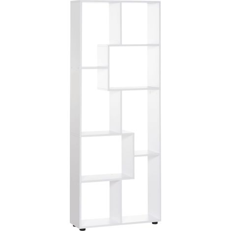 Libreria di Design 8 Ripiani 70x24x178 cm in Legno Truciolare Bianco (1/5)