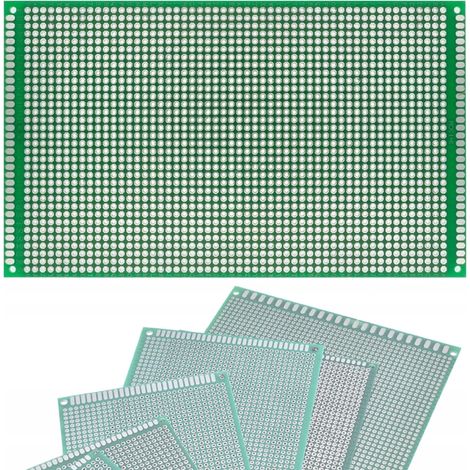 Circuit imprimé prototype universel double face 90 x 150 mm (vert) (1/5)
