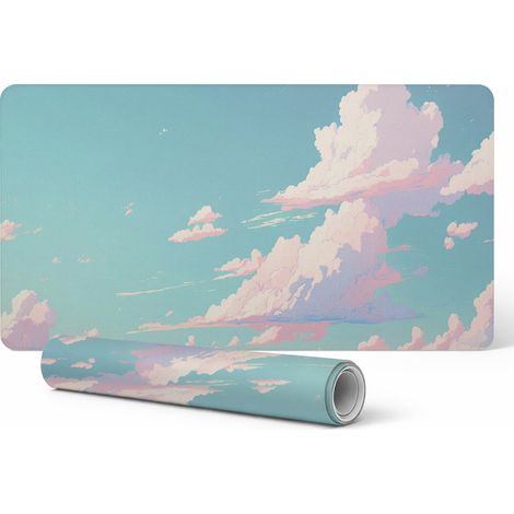 Protector de vinilo para empresas y oficinas, dise帽o de nubes en el cielo, 100 x 50 cm.