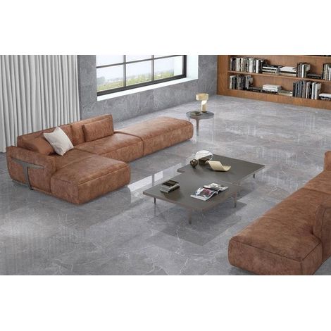 Carrelage sol brillant gris l.60 x L.60 cm Tunisia grey (1/3)