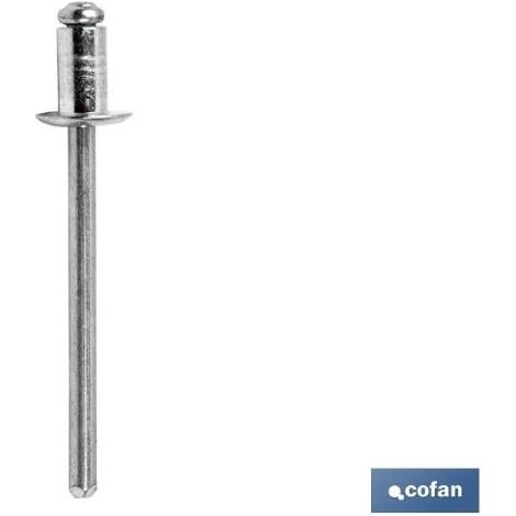 Pack 1000 remaches de aluminio normal 3.2 x 8 mm para uniones seguras