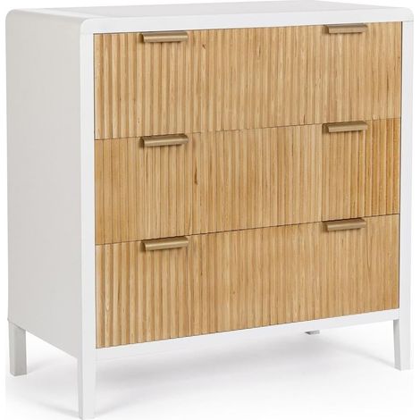 Weiße Holzkommode mit 3 Schubladen 80x40x82 Charley YES (1/5)