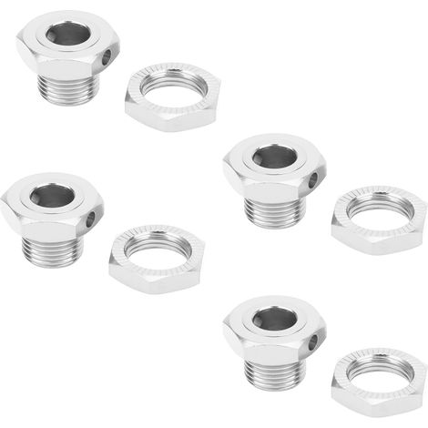 Kit de 4 douilles hexagonales de roue RC 17 mm en alliage d'aluminium pour voiture RC HSP 1/8 (argent) (1/5)