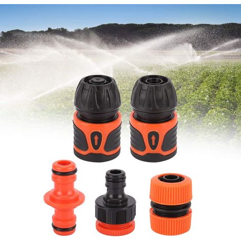 Connecteur Rapide de Tuyau D'arrosage, 5 Pièces Adaptateur de Tuyau d'eau Raccord Connecter Les Accessoires de Jardinage à la Maison pour 1 2 avec Fonction de Verrouillage D'arrêt (1/5)