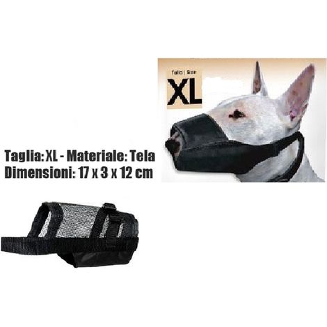 Trade Shop - Museruola Cane Misura Xl In Tela Robusta Leggera Atossica Lavabile Nero -