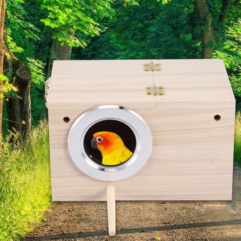 Vogelhaus aus Holz, 12x12x19,5cm, für Vogelzucht, Nistkasten und warme Brutstätte (1/5)