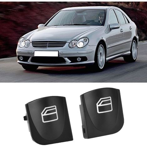 Fensterheberschalter-Abdeckung für Mercedes W203 C230 C240 C280 C320 C350, ABS, schwarz, 2-teiliges Set (1/5)