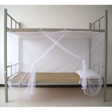 Moustiquaire Lit superposé blanc pour dortoir d'étudiants à trous fins de 195100150cm (1/3)