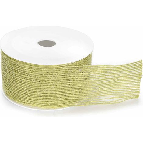 Rubans en jute vert pomme, 40 mm x 10 m