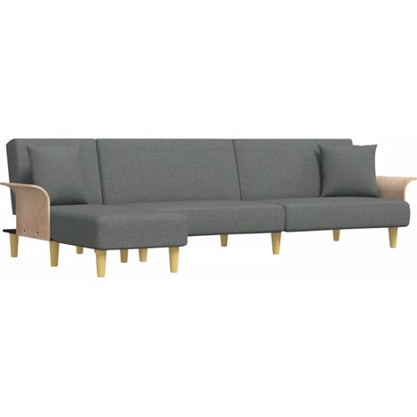 Maison Exclusive - Schlafsofa in L-Form Dunkelgrau 279x140x70 cm