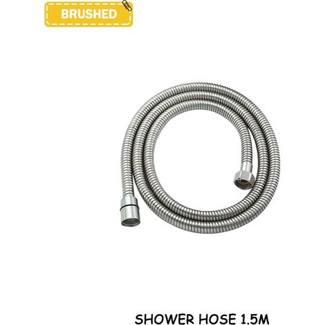 (Tuyau brossé uniquement) Accessoires de douche et de salle de bain en laiton doré brossé, pommeau de douche rond ou carré haute pression à économie d'eau pour baignoire et baignoire. (1/5)