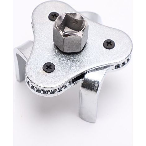 Clé à filtre à huile 3 mâchoires, diamètre réglable 55-108 mm, compatible cliquet 1/2" et 3/8", acier robuste (1/5)