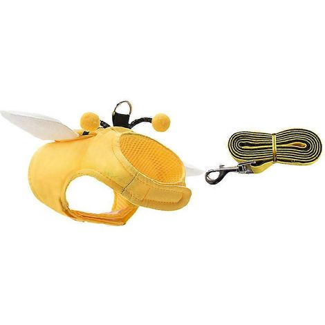 Conjunto de arnés y correa para cachorros (3 unidades) en color amarillo. (1/5)