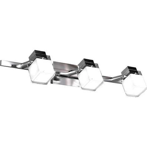 Applique Contemporanea Dice Metallo Cromo Vetro Trasparente Satinato 3 Luci G9 (1/3)