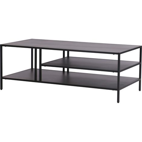 Mesa de centro de metal 40 x 110 x 55 cm negro 030008452