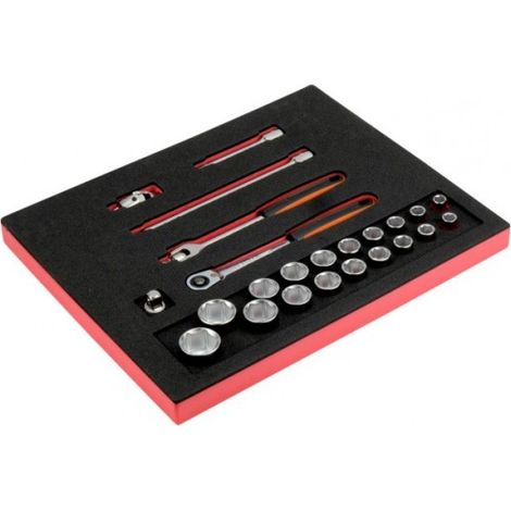 BAHCO - Jeu de cliquets et douilles 1/2", module mousse 2/3 Fit&Go - 24 pcs