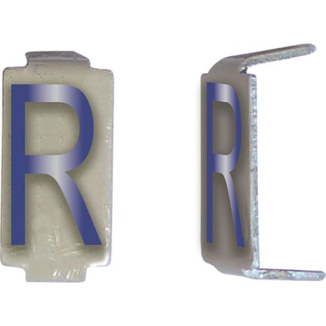 Lot 25 lettres R 6x11 Alu ivoire/bleu MICHAUD CD039