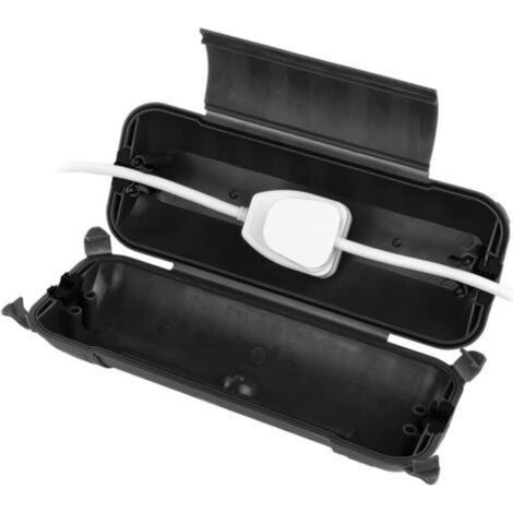 Boîte de connexion extérieure étanche IP44 (21 x 7 x 7 cm), couvercle de rallonge électrique résistant aux intempéries, boîtier de sécurité pour protéger les décorations de vacances, bande lumineuse L