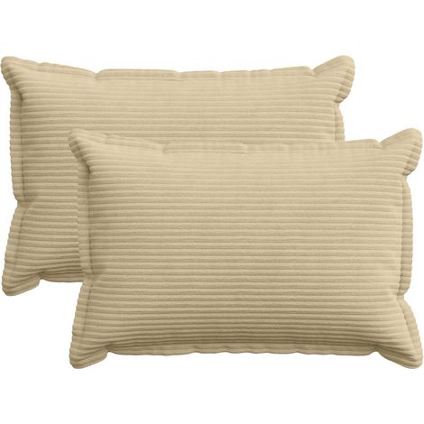 Cushion Cover 2 pcs HOUTEN Light Green Grey 50 x 80 cm Corduroy vidaXL (1/5)