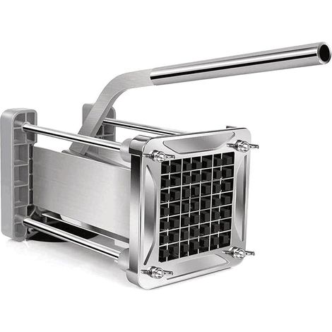 Coupe Frite Professionnel, Coupe Frites Acier Inoxydable Decoupe Frite avec Lames de 12x12mm, Argent (1/5)