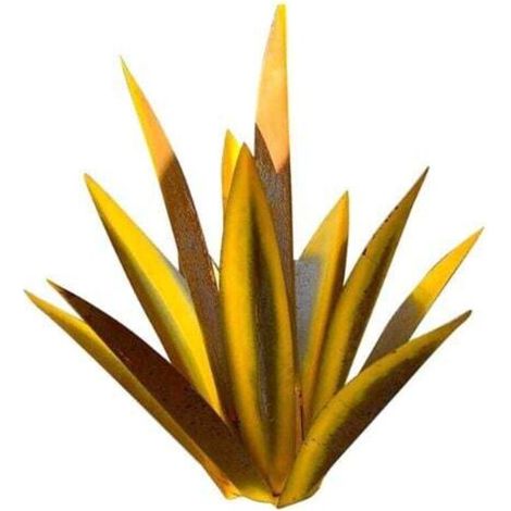 Statua in ferro fai-da-te di una pianta di agave da tequila, alta 35 cm, scultura ornamentale per giardino esterno, patio, decorazione artistica per cortile.
