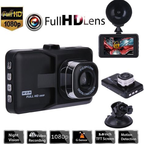 Black King Kong dashcam with 3-inch screen, 1080p high resolution, insurance and monitoring functions. (1/3)