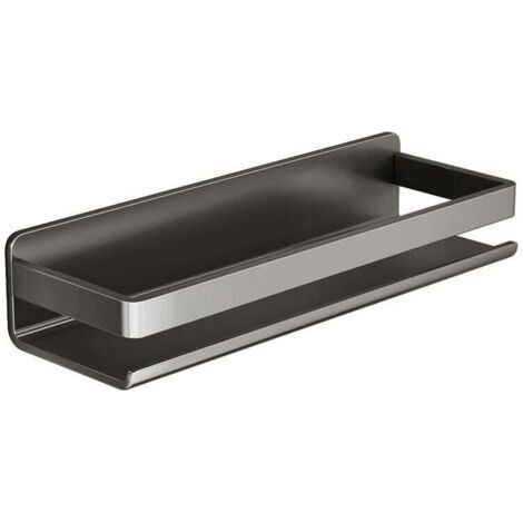 Duschhalterung, hohe Geländerhalterung, wandmontiertes Metallregal, 30x13x7,7 cm (grau) (1/4)