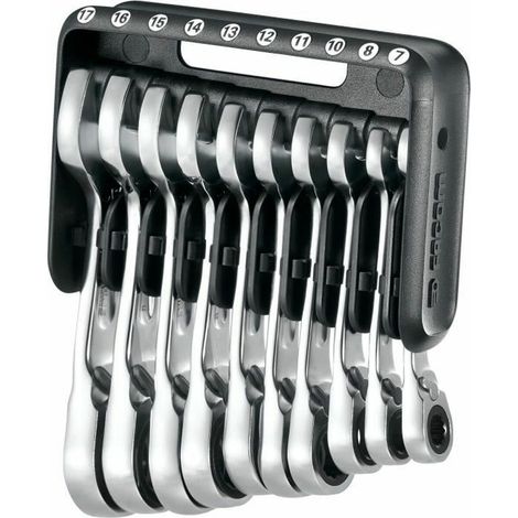 Juego de 6 llaves combinadas de trinquete cortas de 7 a 17 mm FACOM 467BS.JP10PB (1/3)