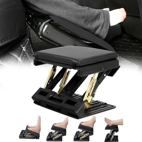 Repose-Pieds De Bureau, Repose Pieds RéGlable Repose-Pieds Ergonomique Repose Pieds De Bureau Amovible Avec Massage Et Coussin De SièGe Doux Pour Voiture Bureau Maison Voyage (Noir) (1/5)