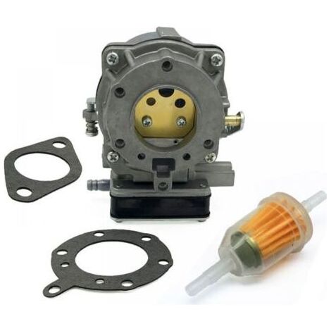 Kit carburateur 693480 pour moteur Briggs & Stratton 16,5 CV bicylindre 42A707 à quatre vis, outil de jardin, métal, argent (1/5)