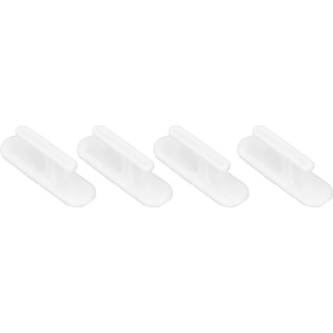 8 Pcs Crochets de Rideau Adhésifs Murales Blancs Réutilisables en Plastique avec Patère pour Appartement Maison Bureau (1/5)