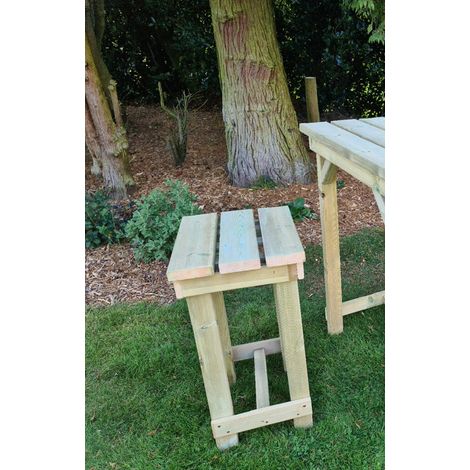 Bar Stool - Pressure Treated Timber Garden Seat - L49 x W49 x H77 cm - Minimal Assembly Required